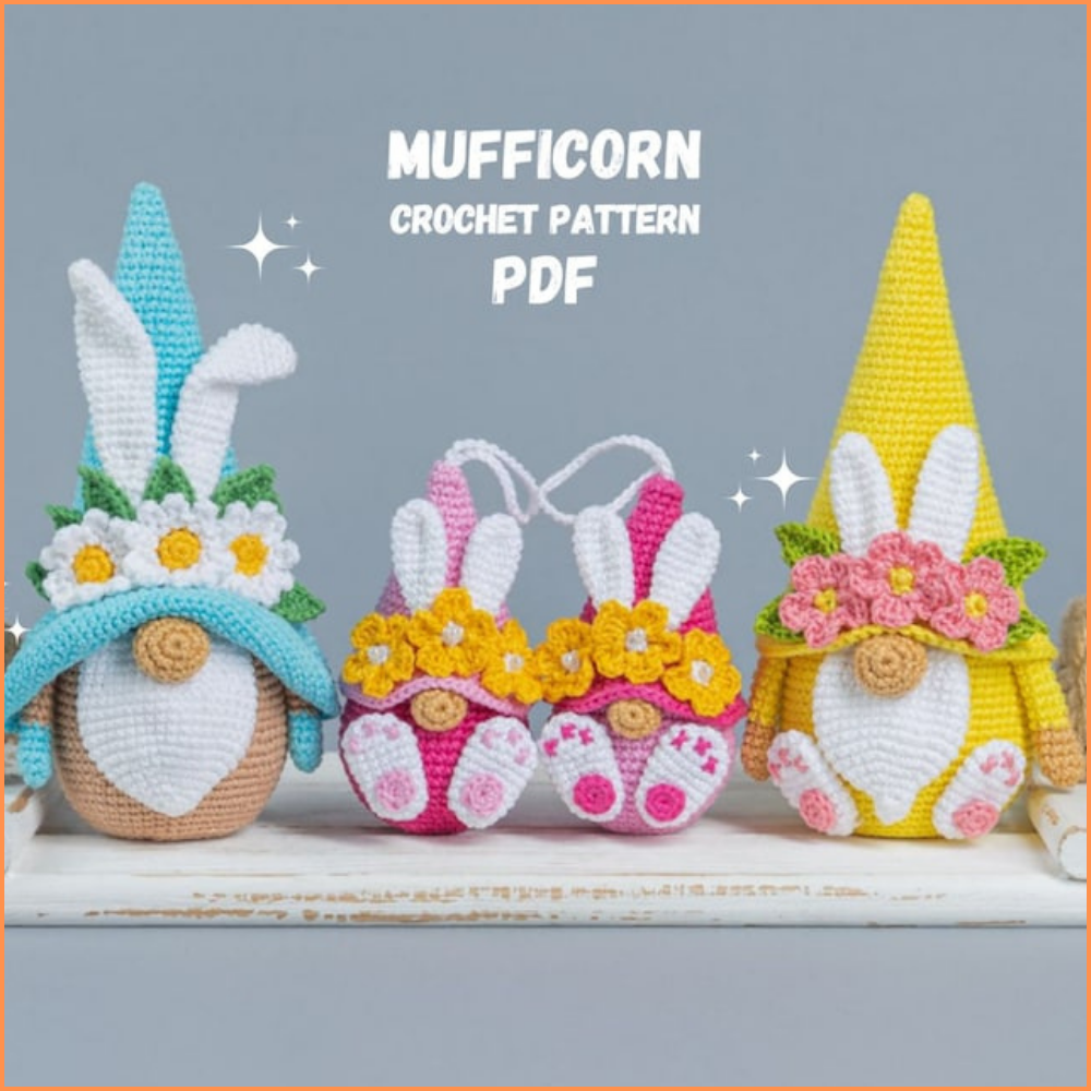 Easter crochet patterns bundle Easter Bunny keychains with Crochet bunny gnomes